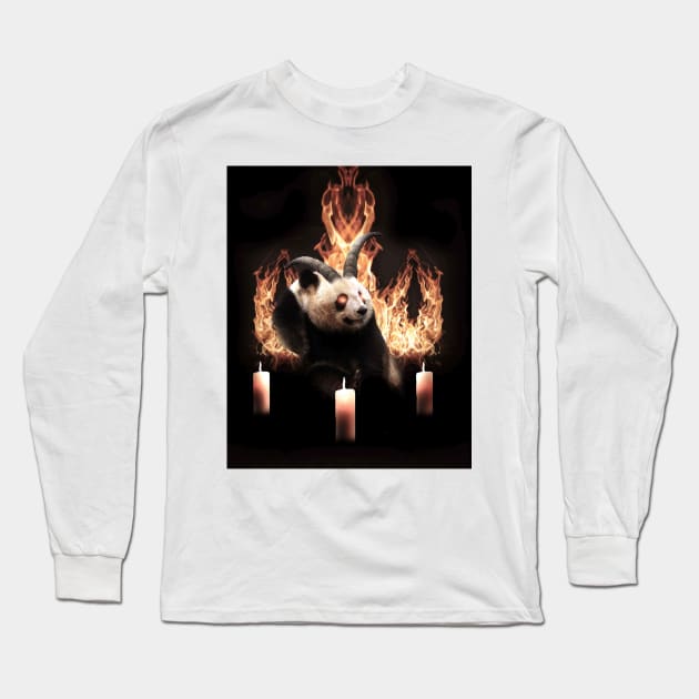 Demonic Demon Panda Long Sleeve T-Shirt by Random Galaxy